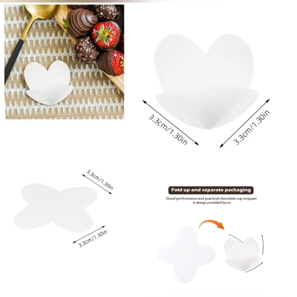 🍎New 100Pcs Kraft Paper Cardboard Holder Chocolate Tray Candy Compartment Trays